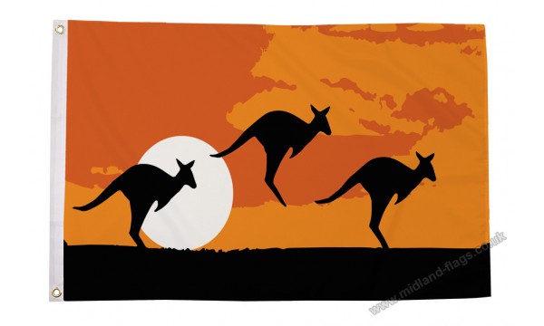 Kangaroo Silhouette Flag